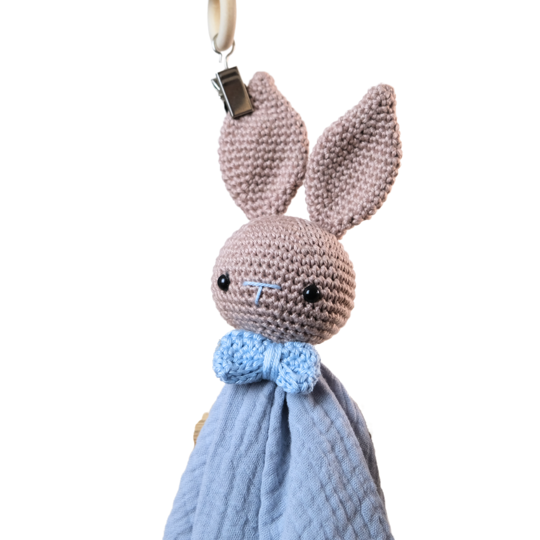 Schnuffeltuch Bunny Blau&Nude