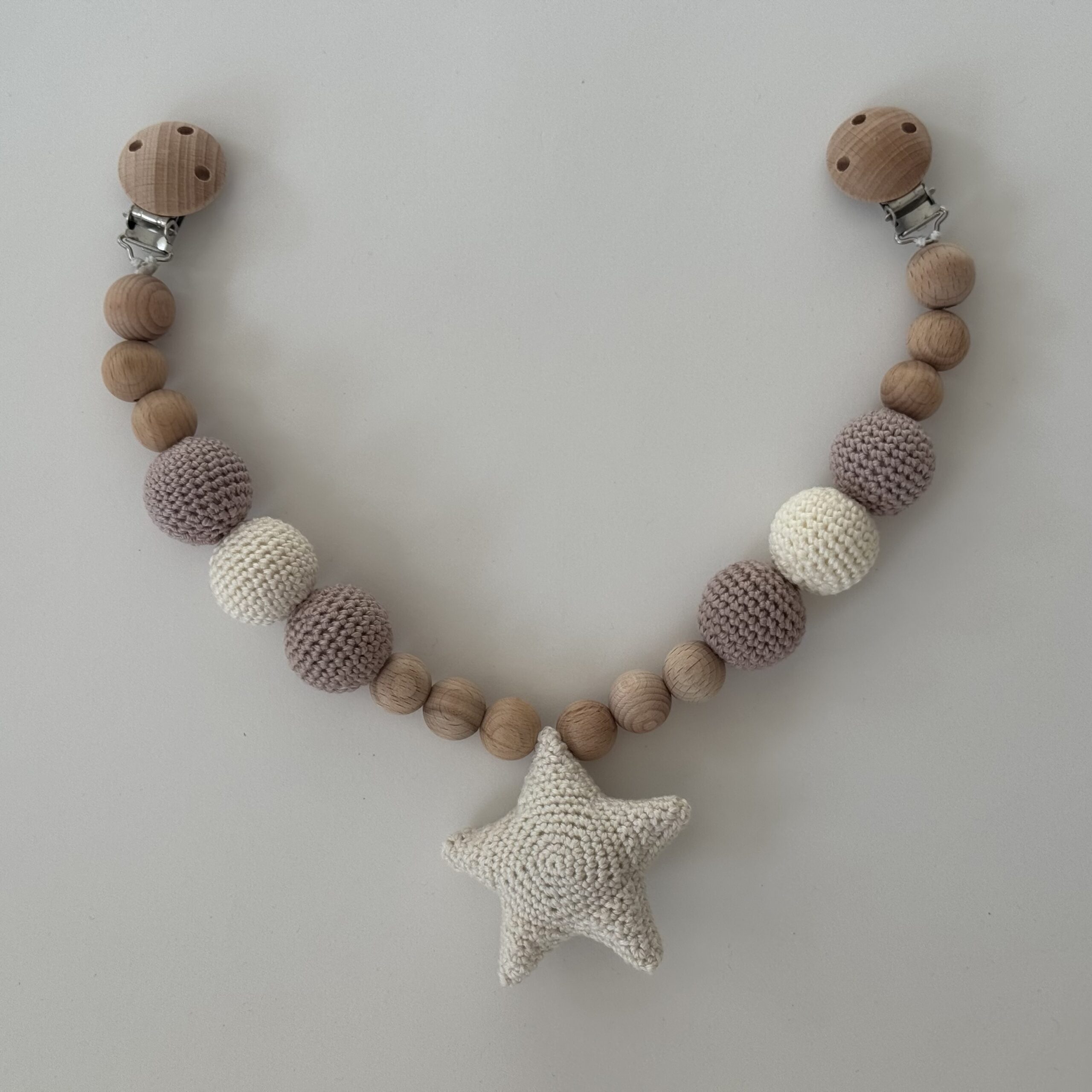 Kinderwagenkette Stern Creme